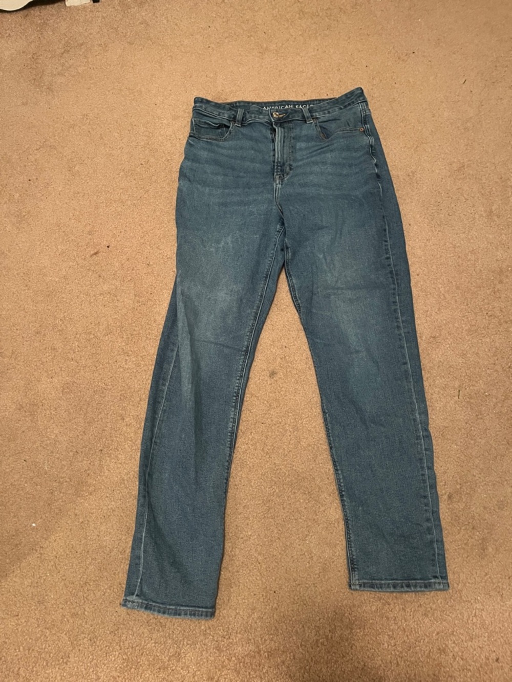 American Eagle Outfitters Blue High-Rise Straight Jeans